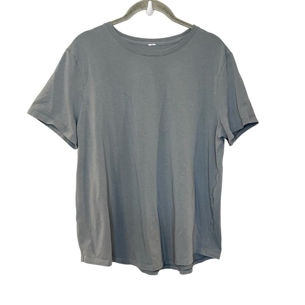 Lululemon Love Curved-Hem Crewneck T-Shirt Belgian Blue Size 12 EUC